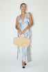 FLOWER PATTERN SATING LONG DRESS